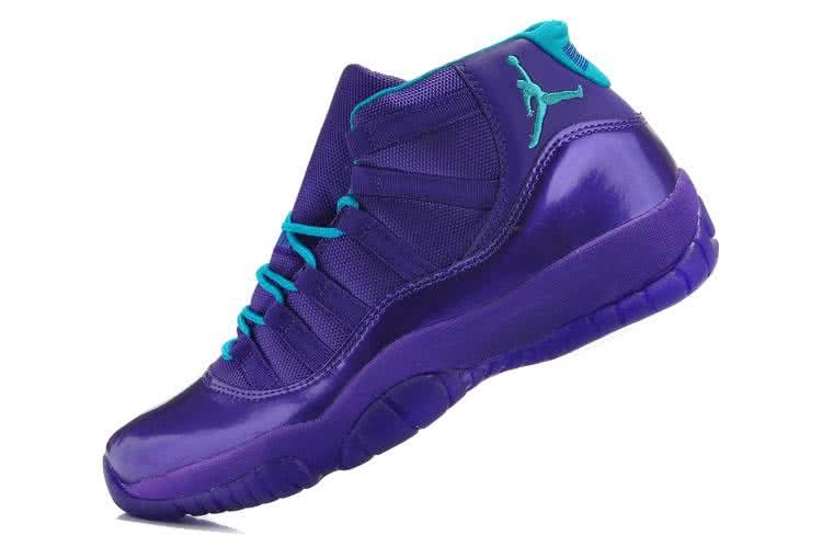 Air Jordan 11 Purple Upper And Blue Shoelaces Men And Women 6