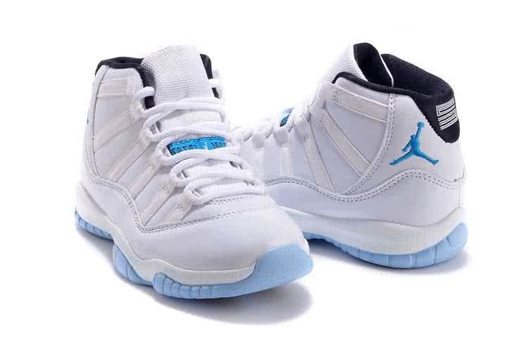 Air Jordan 11 White Upper And Sky Blue Sole Kids 5