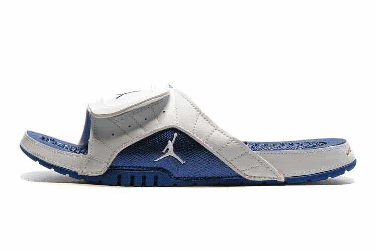 Air Jordan 12 Slippers Men White And Blue 2
