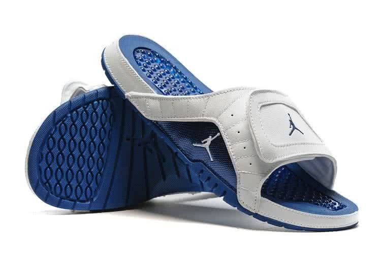 Air Jordan 12 Slippers Men White And Blue 6
