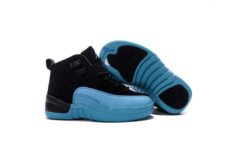 Air Jordan 12 Kids Black And Blue 1