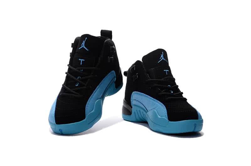 Air Jordan 12 Kids Black And Blue 4