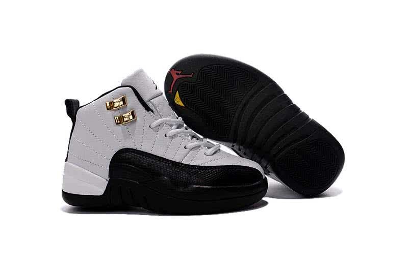 Air Jordan 12 Kids White And Black 1