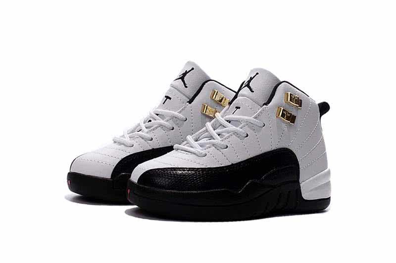 Air Jordan 12 Kids White And Black 3
