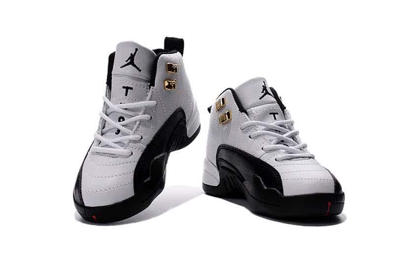 Air Jordan 12 Kids White And Black 4