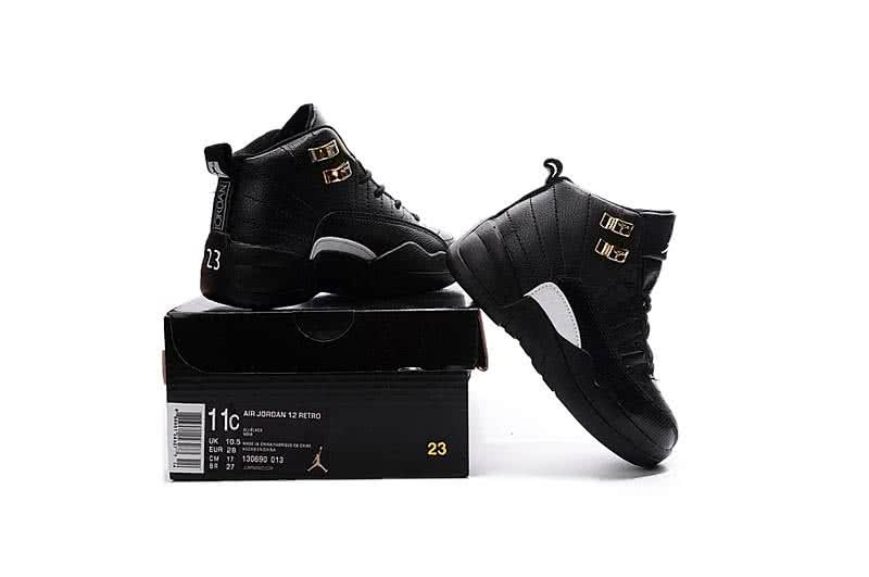 Air Jordan 12 Kids All Black 3