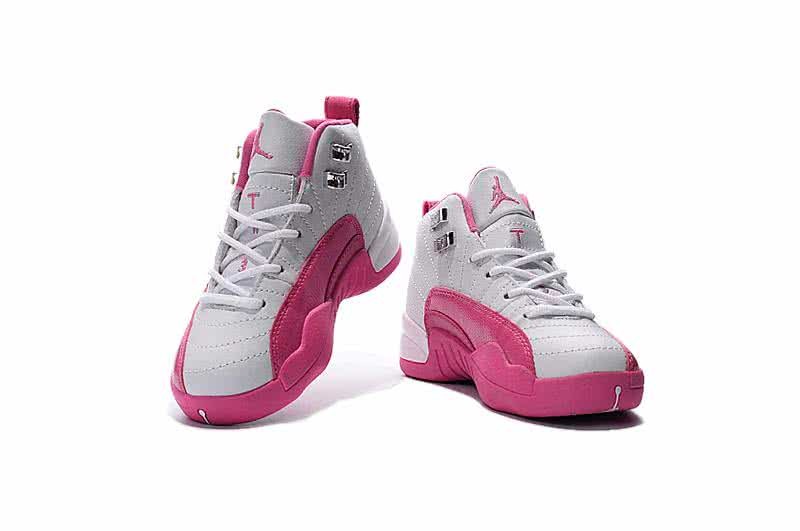 Air Jordan 12 Kids White And Pink 4
