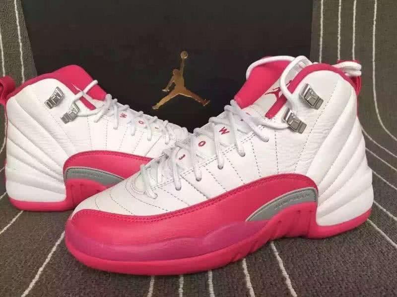 Air Jordan 12 GS Valentine's Day White And Pink Women 2