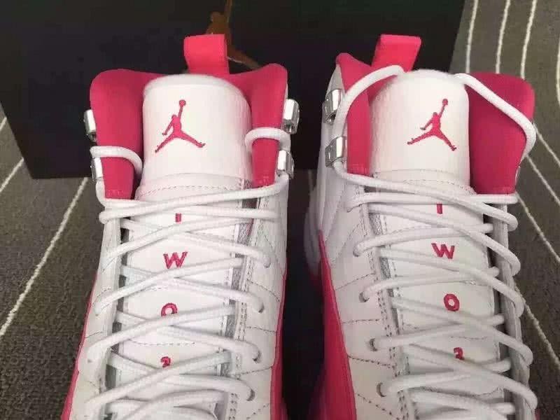 Air Jordan 12 GS Valentine's Day White And Pink Women 3
