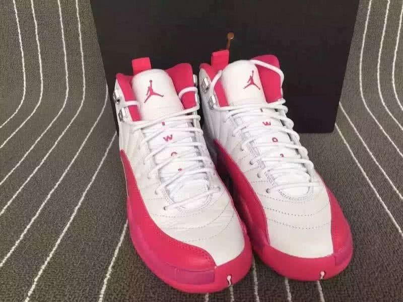 Air Jordan 12 GS Valentine's Day White And Pink Women 4