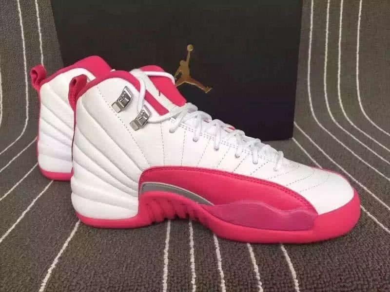 Air Jordan 12 GS Valentine's Day White And Pink Women 1