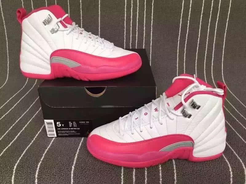 Air Jordan 12 GS Valentine's Day White And Pink Women 8