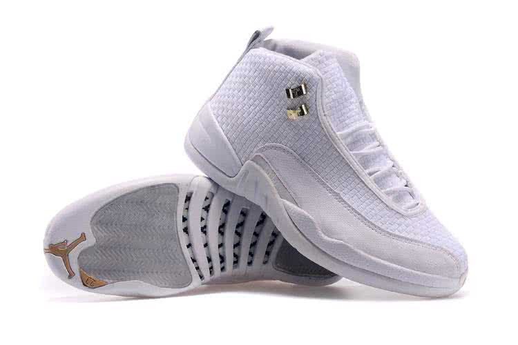 Air Jordan 12 All White Fabric Men 3