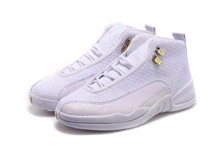 Air Jordan 12 All White Fabric Men 4
