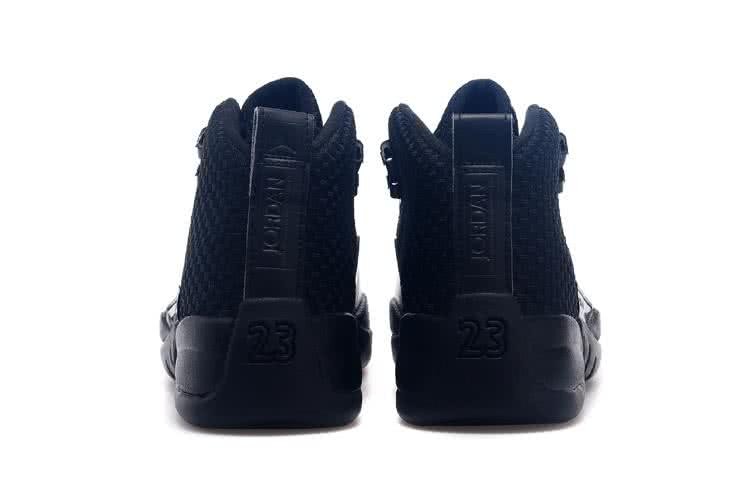 Air Jordan 12 All Black Fabric Men 4