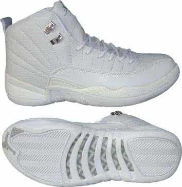 Air Jordan 12 All White Leather Men 1
