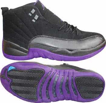 Air Jordan 12 Black And Purple Men 1