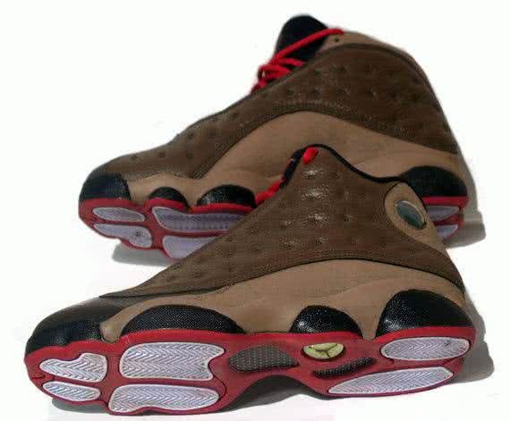 Air Jordan 13 Brown And Red Shoelaces Men 3