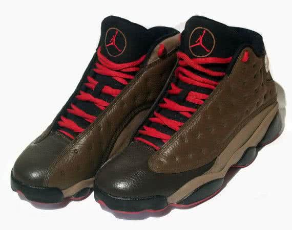 Air Jordan 13 Brown And Red Shoelaces Men 4