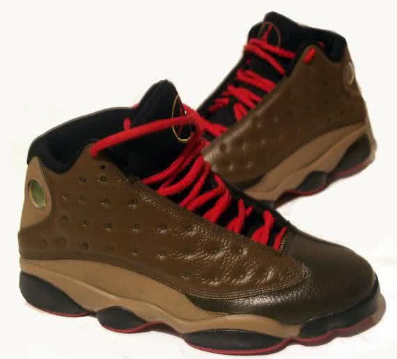 Air Jordan 13 Brown And Red Shoelaces Men 6