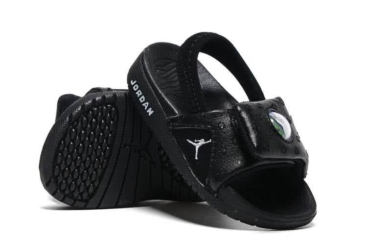 Air Jordan 13 Kids Sandals All Black 2