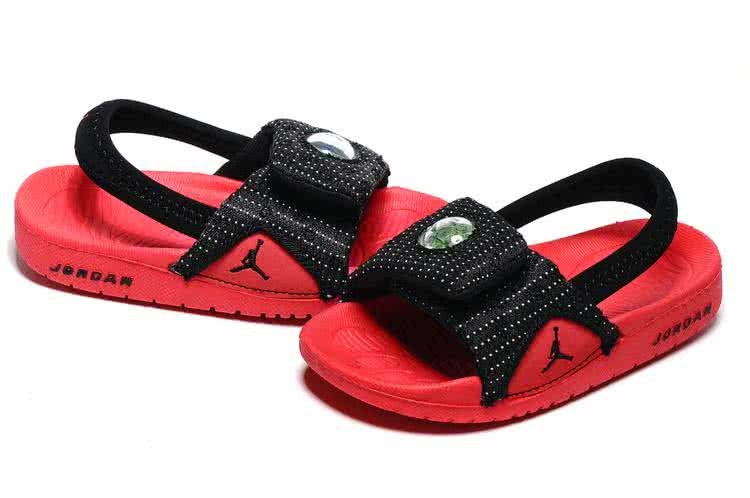 Air Jordan 13 Kids Sandals Black And Red 4