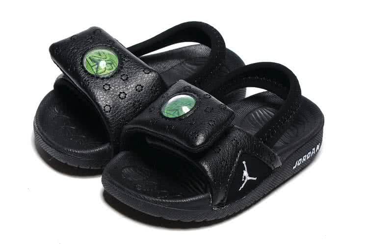 Air Jordan 13 Kids Sandals All Black 1