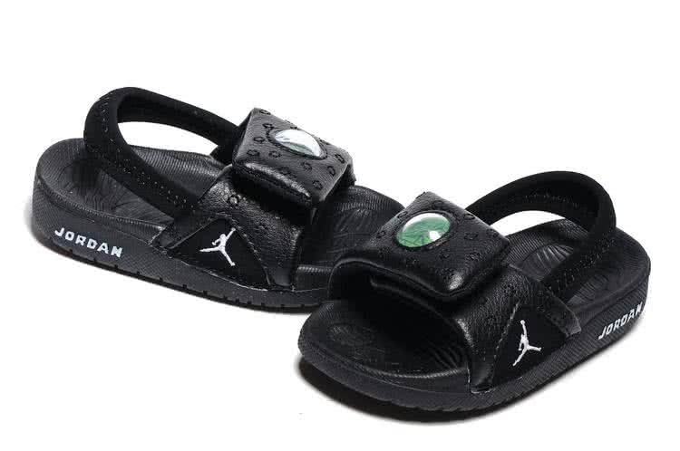 Air Jordan 13 Kids Sandals All Black 5