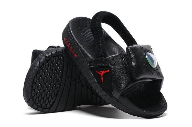 Air Jordan 13 Kids Sandals All Black 3