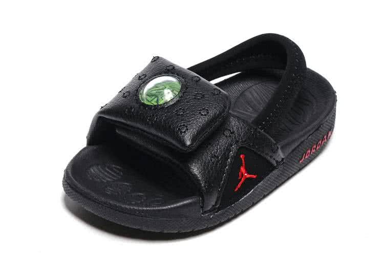 Air Jordan 13 Kids Sandals All Black 4