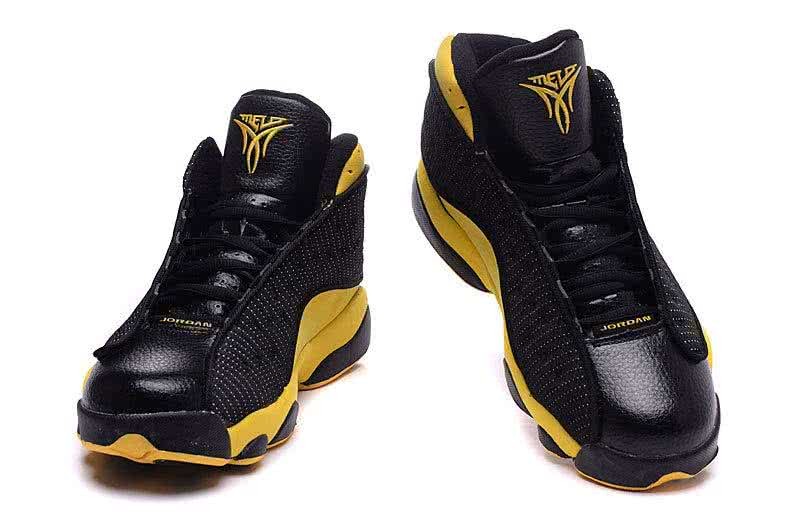 Air Jordan 13 Fabric Black And Yellow Men 3
