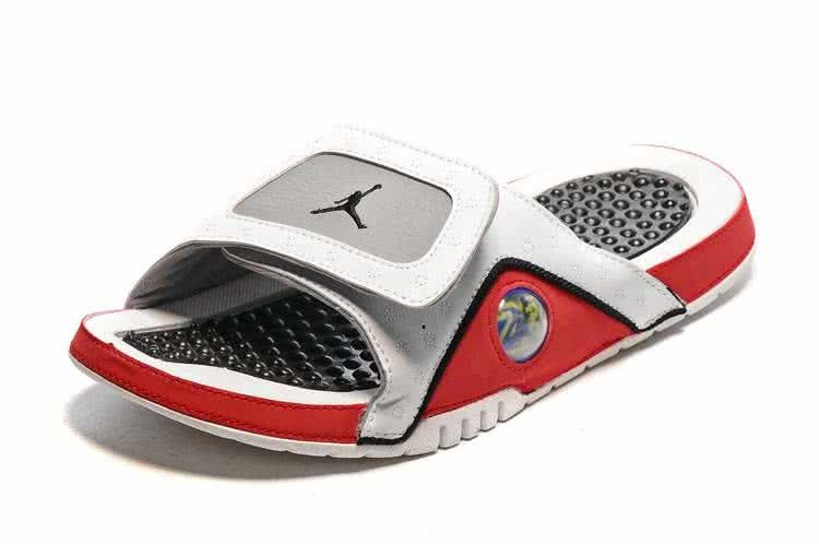 Air Jordan 13 Slippers White Grey Red And Black Men 3