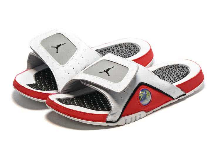 Air Jordan 13 Slippers White Grey Red And Black Men 1