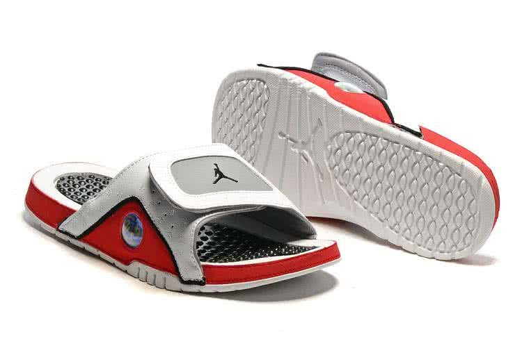 Air Jordan 13 Slippers White Grey Red And Black Men 5
