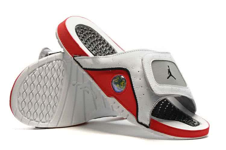 Air Jordan 13 Slippers White Grey Red And Black Men 6