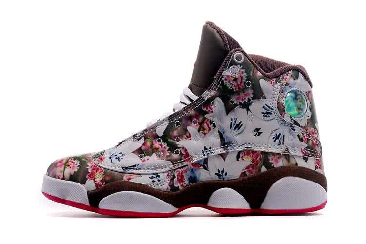 Air Jordan 13 High Pink Blossom White Lily Brown And White Women 2