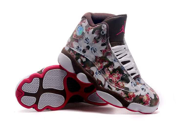 Air Jordan 13 High Pink Blossom White Lily Brown And White Women 6