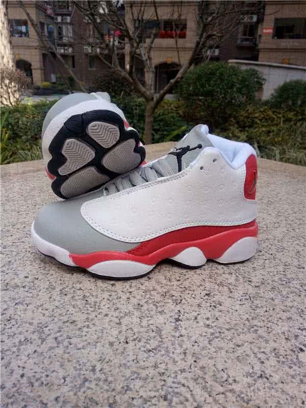 Air Jordan 13 Kids White Grey And Red 2