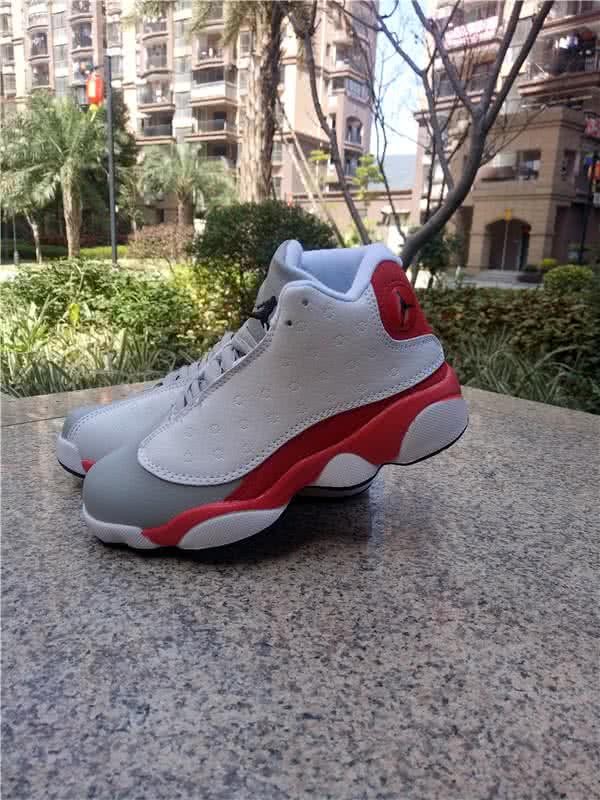 Air Jordan 13 Kids White Grey And Red 4