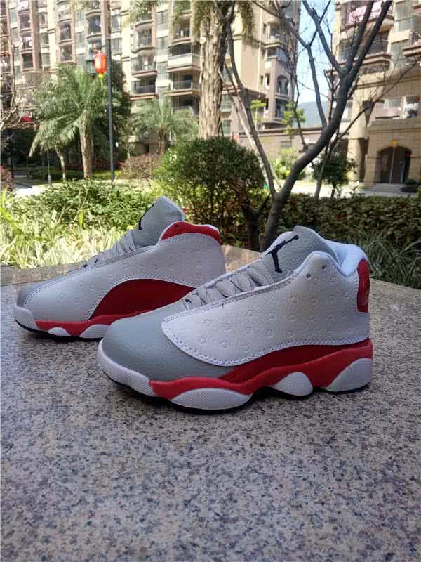 Air Jordan 13 Kids White Grey And Red 6