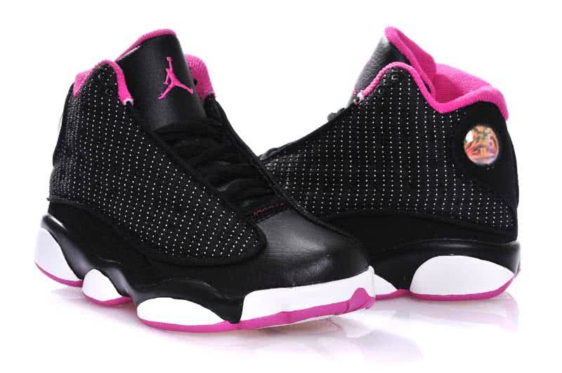 Air Jordan 13 Kids Black Pink And White 2