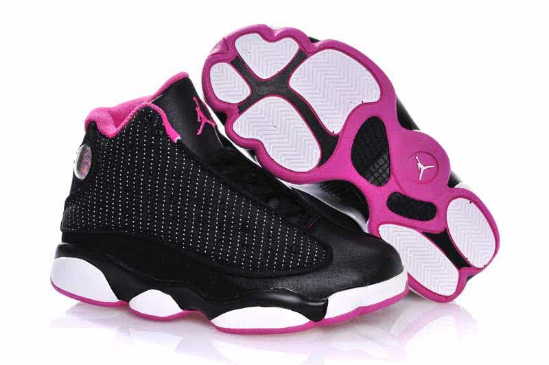 Air Jordan 13 Kids Black Pink And White 1