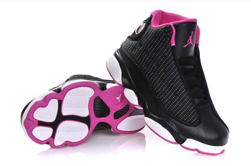 Air Jordan 13 Kids Black Pink And White 4