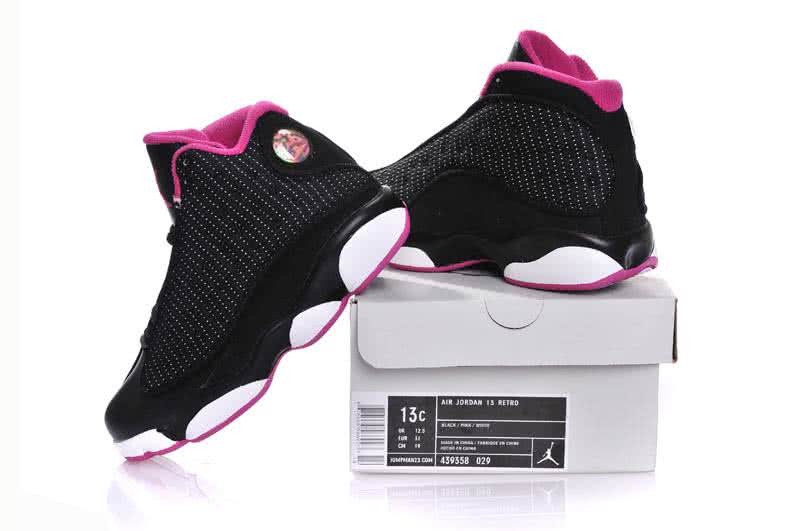 Air Jordan 13 Kids Black Pink And White 5
