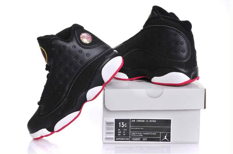 Air Jordan 13 Kids Black White And Pink 5