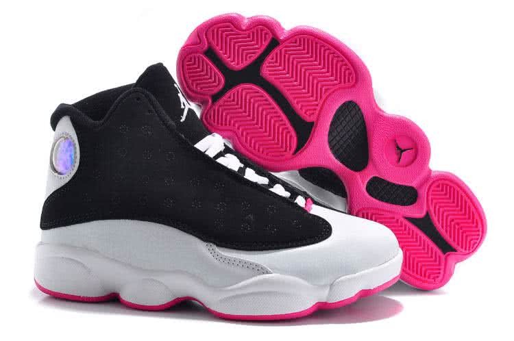 Air Jordan 13 Kids Black Grey Upper Pink Sole 1