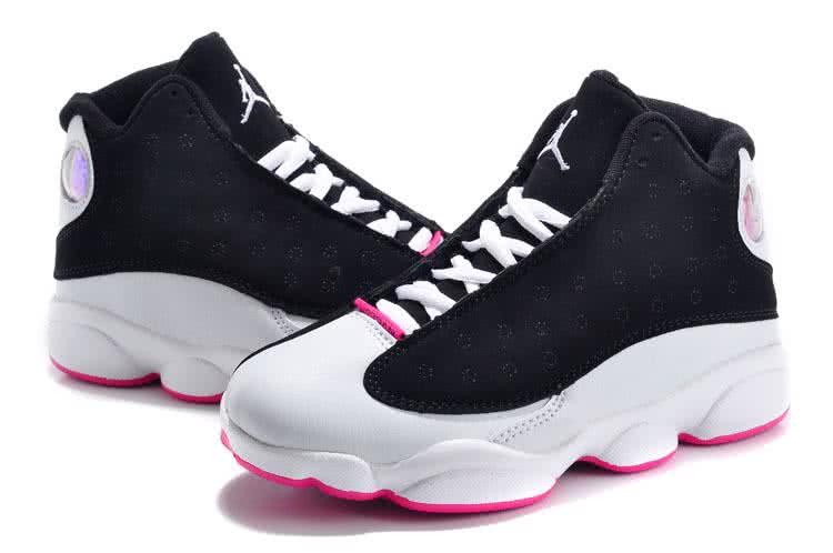 Air Jordan 13 Kids Black Grey Upper Pink Sole 4