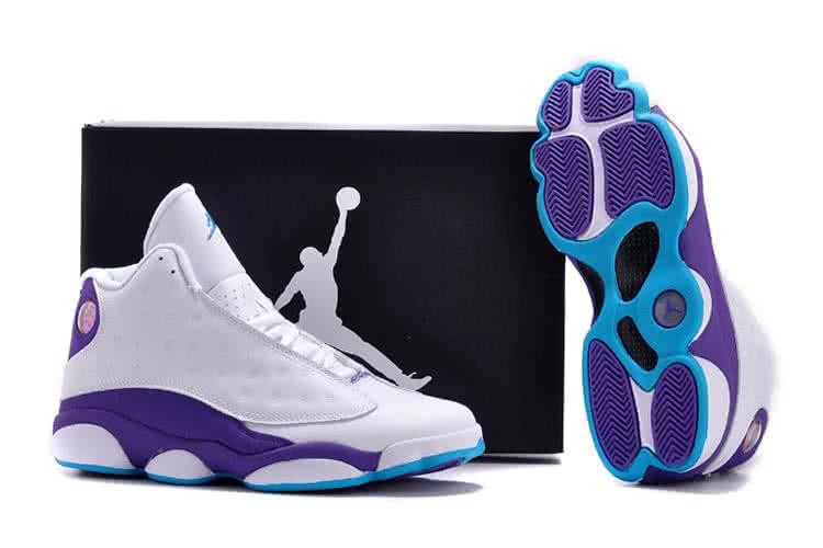 Air Jordan 13 Low White Purple And Blue Men 4