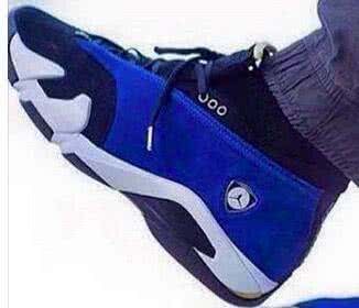 Air Jordan 14 Blue And Black Men 2