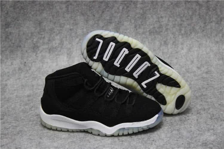Air Jordan 11 Kids Black Upper And White Sole 1